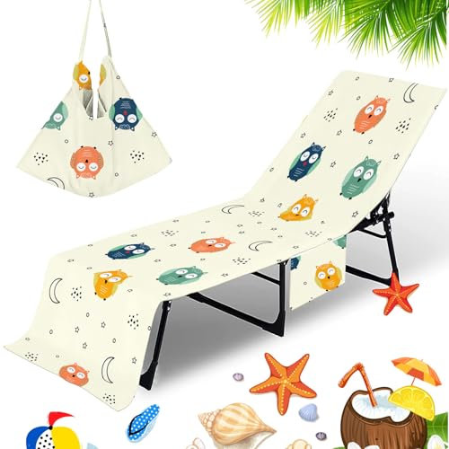 Fundas Tumbona Con Bolsillo Para Silla De Playa/Colchoneta Tumbona Jardin Toalla De Playa Funda Protectora Para Cojines Tumbonas Microfibra Cubierta Para Silla De Piscina (75 x 210 cm,Colour 7)