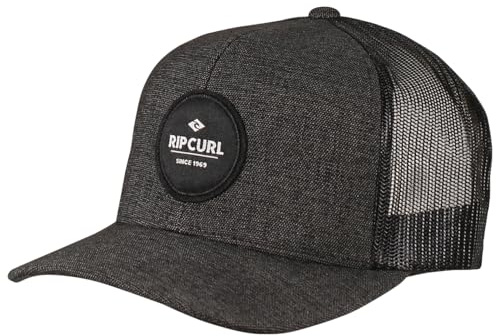 Rip Curl Men's Icons Trucker Hat, Mesh Back Cap Snapback, Adjustable, Black 243, One Size