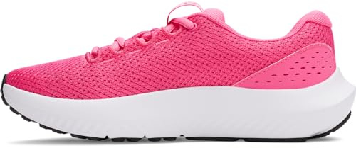 Under Armour Women's Charged Surge 4, Comfortable Women's Runners with Breathable Mesh Upper Design, Durable and Responsive Ladies' Trainers,Super Pink / Super Pink / White,8
