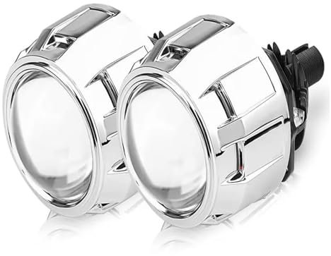 Faros Delanteros Faro Principal Reemplazo Motocicleta Y Coche Lente Bi-led 100W 20000LM 2,5 Pulgadas Lentes Proyector LED De Haz Alto Y Bajo para Faro H4 H7 9005 9006 LED(Silver LHD)