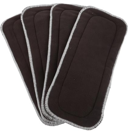 IWOWHERO 4pcs Washable Diaper Inserts Bamboo Microfiber Liners Reusable Inserts Pads for Boy Girl Cloth Diaper Liners for Cloth