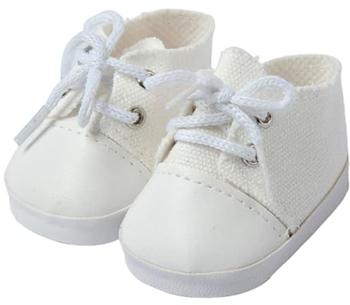 1 Paire de Chaussures de poupée 18 Pouces, Chaussures poupée en Tissu Blanc pour poupées 18 Pouces avec Lacets, Accessoires décoratifs conviviaux pour Faire Semblant Jouer
