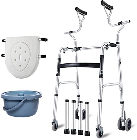 Andadores plegables con estructura for caminar, andadores ligeros for personas mayores, asistente de apoyo axilar, ayuda for discapacitados, andadores for interiores(F)