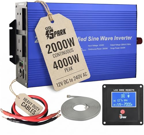 Spark 2000 watt Modified sine wave power inverter 12v 4000W peak microwave kettle