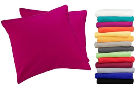 Moon 2er Pack Luxury Linon Kissenbezug 100% Baumwolle-pink-80x80