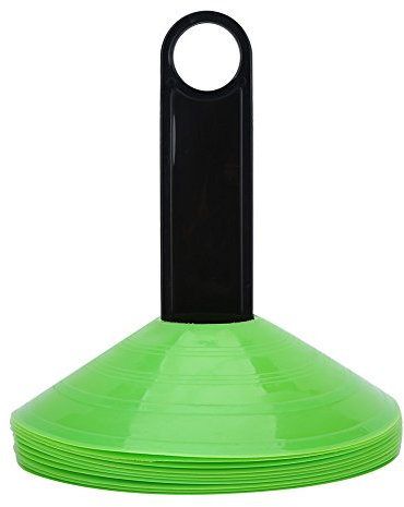 Tbest Green disc Cones,markierungshütchen grün,Markierungskegel 10 Stücke Pro Disc Cones mit Ständer Mini Kegelscheiben Feld Marker Fußball Fußball Sport Geschwindit Trainingsgeräte(grün)