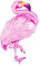 PartyDeco- Palloncino in Mylar a Forma di Fenicottero Rosa, Colore, FB32-081