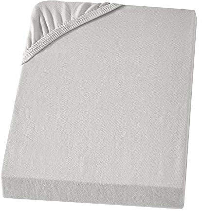 CARPE SONNO Boxspringbett Spannbettlaken 180x200cm - 200x200cm Kochfest Bügelfrei & bis 50cm Höhe | Jersey Baumwoll Bettlaken 180x200 200x200 für Boxspring & Wasserbetten | Spannbetttücher Grau