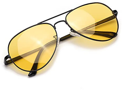 Myiaur Night Vision Glasses for Comfortable Driving, Polarized Yellow Lens Anti Glare - UVA UVB Protection