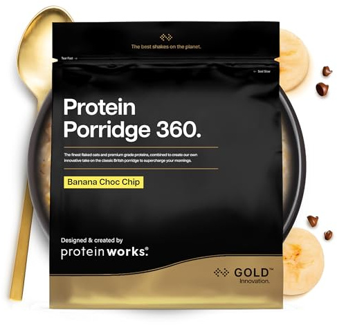 The Protein Works Porridge Proteico 360 | Basso Contenuto di Zuccheri, Ricco di Fibre, Vitamine E Minerali | Banana E Pepite di Cioccolato, 500 g, unità (Confezione da 1)