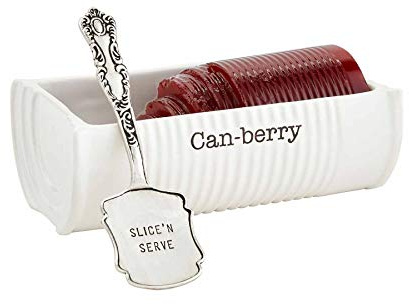 Mud Pie Can-Berry Ceramic Cranberry Serving Dish, Includes Spatula