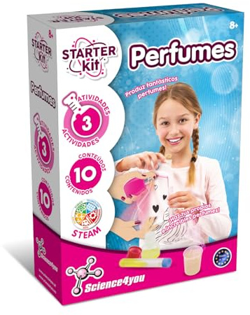 Science4you - Starter Kit Perfumes para Niños 8+ Años – 3 Actividades y Experimentos Cientificos, Mini Laboratorio de Perfumes, Juguete Educativo para Niños +8 Años