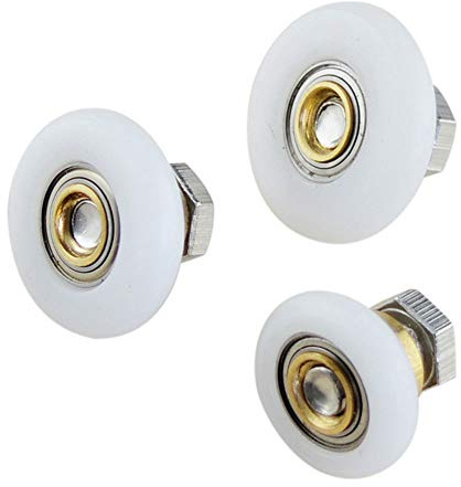 4 storlekar duschdörrar rullar, löparhjul, ersättningsdel, badrum, glasdörrslöpare, glidande 19 mm – 27 mm duschdörr, rullhjul med skruv 4 st