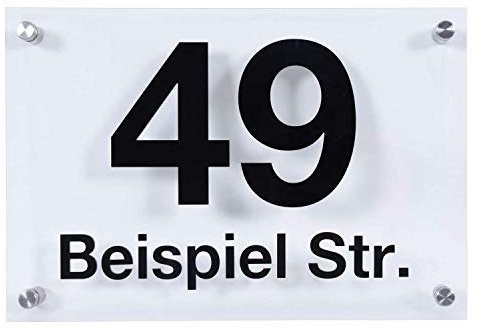 Sosenco Placa Acrilica Personalizada de Plexiglás para Número Puerta Exterior, Resistente a la Intemperie, Acrílico Transparente