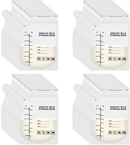 40 Stück Muttermilchaufbewahrungsbeutel, 250 ml, vorsterilisierte Milchaufbewahrungsbeutel, BPA-frei, markierbare Stilltaschen, luftdichte Aufbewahrungstasche