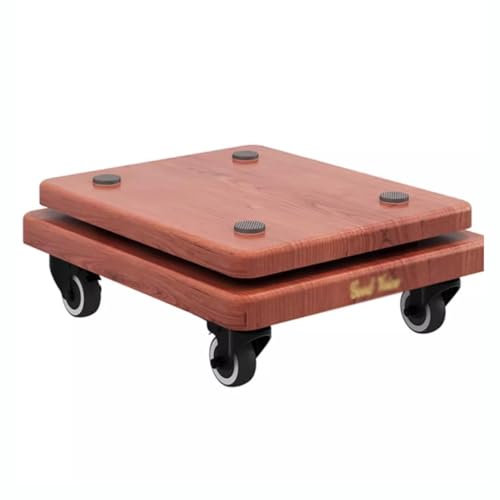 Estante AV De 1 Nivel for HiFi Soporte for TV con Estantes De Almacenamiento De Medios De MDF Templado Base De Audio De Suelo De Doble Capa A Prueba De Golpes con Ruedas (Color : Brown, S : 35 * 40cm