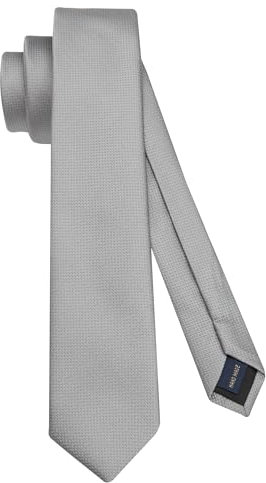 HISDERN Herren-Krawatte Grau schmale Krawatten für Männer klassische Seiden-Hochzeitskrawatten formell schmale Krawatte 6cm
