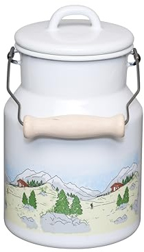 Riess, 0457-184, Allzweckkanne mit Emaille Deckel und Holzgriff 1,5L, Country, LANDLUST, (184) Landlust, Vol. (rec.): 1,5 Liter, Made in Österreich, LBH: 13,3x15,3x21,8cm, 0,757kg, Kanne mit Henkel