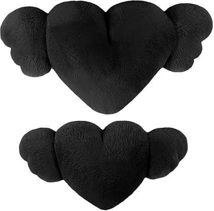 Almohada de alas de ángel - Cushion del corazón, mezcla de diseño de alas, decoración romántica de felpa | Cojín decorativo con alas angelicales que agregan comodidad y peculiaridad para la cama de la