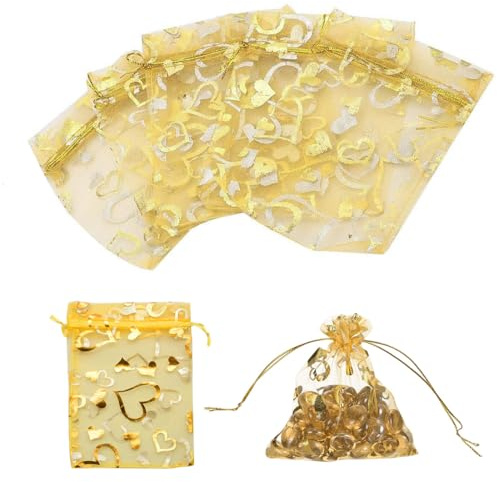 JYNXOR 60 Pezzi Sacchetti Per Gioielli In Organza, 7 X 9 Cm, Sacchetti Regalo In Organza, Sacchetti Organza, Perfetti Per Matrimoni, Natale, Bomboniere, Compleanni, Gioielli, Regali, Caramelle