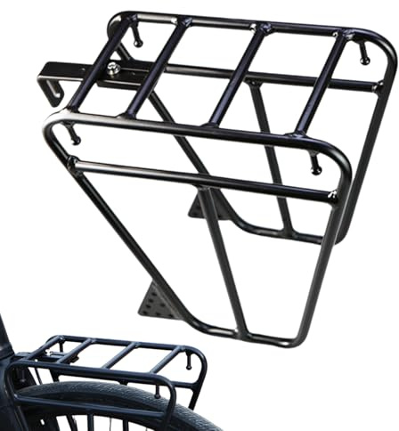 Cykling frontställ – cykelväska bagagehållare, utrustningsstativ i aluminiumlegering | långvarig fotstock last picknickställ för hårda gafflar vägcyklar och böjda styren touring cykling