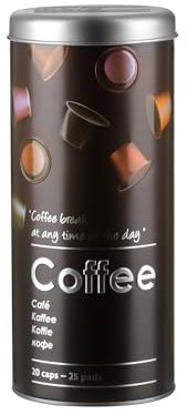 5five - lata de café con cápsula metálica black edition negra