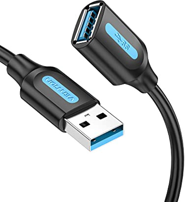 VENTION USB 3.0 Extension Cable 2m USB Extender Type A Male to A Female Cable USB Extension Lead 5Gbps High Speed Data Transfer Compatible with Printer, Hard Drive, Keyboard, Mouse