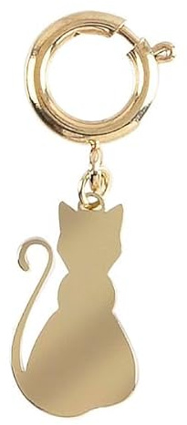 DRAEGER PARIS 1886 - Charm Chat Doré en Acier Inoxydable - Accessoire Personnalisable pour Portefeuille, Sac ou Porte-clés - Cadeau Chic et Tendance - Livré en Boîte Élégante - Dimensions : 2 x 1,5 cm