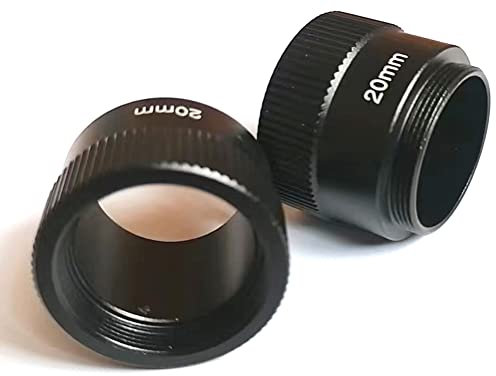 2x Metal 20mm Connect-or Screws Height 2.4cm Video Camera Lens C-CS Mount Adapter Circle Rings For Increasing Distance Lens And Image Sensor Conversion Interface Photo-graphy Parts Accessories