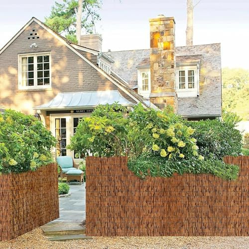 MOOKNAT Reed Bamboo Screen Fencing,4FT X 16.4FT Natural Reed Fencing Reed Screen for Balcony Reed Fence Bamboo Reed Fence 4 Feet High for Outdoor Backyard Patio(Brown)