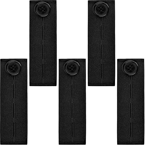 PTJJXA 5 Stück Elastische Taillenverlängerungen, Knopfverlängerung für Hosen Verstellbare, Hosenbunderweiterung Schwangerschaft, Knöpfe Extender für Jeans, Elastic Waist Extenders für Männer Frauen