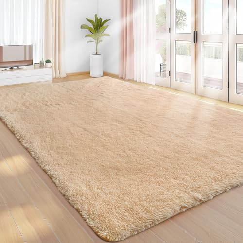 Sour Lemon Alfombra de pelo largo y mullida, 120 x 160 cm, lavable, antideslizante, moderna, para salón y dormitorio, habitación infantil