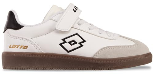Lotto Baskets Vintal K Unisexes pour Enfant, White Black, 30 EU