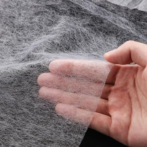 TFG Iron On Fusible Interfacing dubbelsidigt självhäftande tyg 150 cm x 100 cm Wonder Web 25 gsm vit