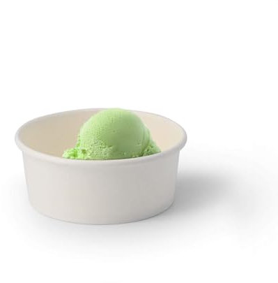 BIOZOYG 50 Pezzi Coppa gelato di cartone 100 ml bianca - coppette usa e getta senza plastica e riciclabile - coppette dessert bicchieri carta