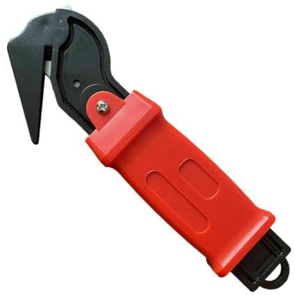 Moving Edge Safety Knife Box Opener Tape Cutter Shrink Wrap Knives Hook Knife Film/Tape/Strapping Cutter (5, RED)