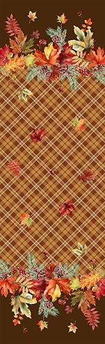 Runner da tavola autunnale 140 x 40 cm, decorazione da tavolo autunnale con foglie, coni e bacche, decorazione perfetta per autunno, tavolo da pranzo, soggiorno e cucina