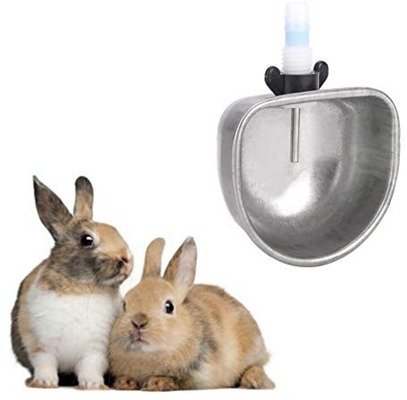 Coppa di alimentatore d'acqua, 10 set in acciaio inossidabile conigli bevitori di acqua potabile ciotola collegarsi a accessori per l'alimentazione del tubo da 7-10 mm per piccoli (Tre unità separate)