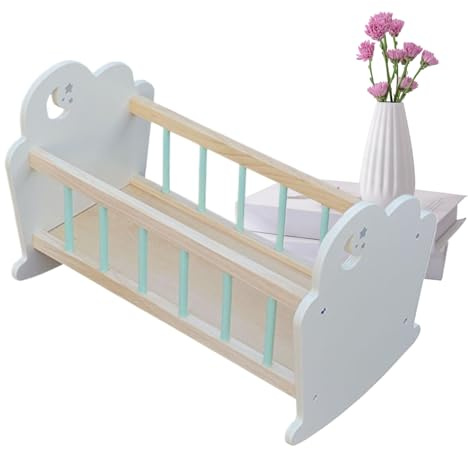 Lit bébé pour, lit de Sommeil en Bois Miniature - Meubles réalistes Jouet Berceau pour garçons Filles Maison de activité stimule Jeu créatif