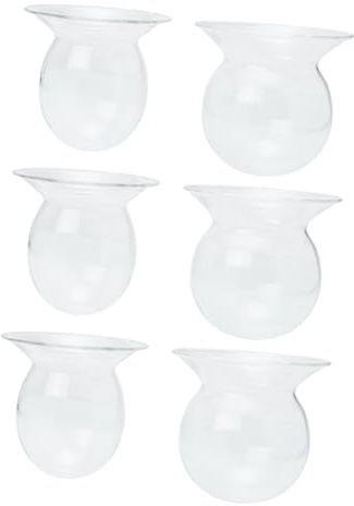 TOBBOMEY Jarrón De Flores Hidropónico Transparente Pequeño De Vidrio Resistente para Decoración De Hogar Oficina Boda Set De 6 Unidades