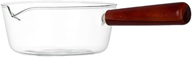 BESPORTBLE Glass Saucepan 1.35 Cup Borosilicate Milk Pot with Handle Small Cooking Pot for Heating Soup Noodles and Milk on Gas and Electric Stoves