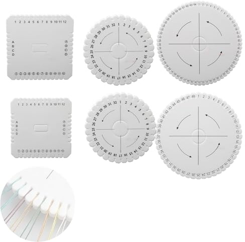 6 Piezas Discos de Trenzado Kumihimo Redondos y Cuadrados, Kit de Espuma para Hacer Pulseras, Collares y Manualidades, Ideal para Adultos y Niños