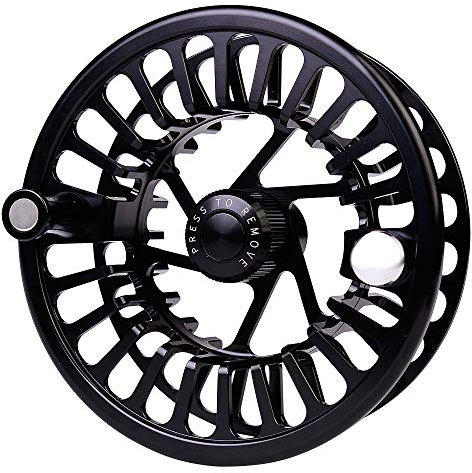 BAIKALBASS Fliegenfischen Rolle CNC-gefrästes Schwungrad aus Aluminiumlegierung mit großer Achse 5/7 7/9 9/10 WT Scheibenziehsystem Lachs Forellen Angelrollen Schwarz Spule 7/9 WT