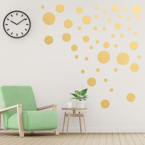 264 Stück Wandtattoo Punkte Gold Dot Wandaufkleber, Gold Punkt Aufkleber Wandsticker für Kinderzimmer Wohnzimmer Deko, Rund Goldene Wandfolie Dots Wohnzimmer Schlafzimmer Wandabziehbilder