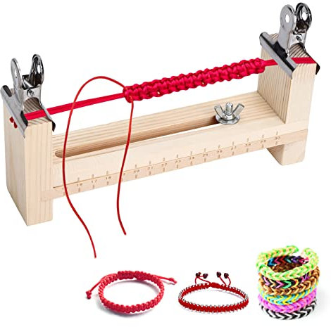 Cyrank Holz Armband Hersteller, Wood Paracord Jig Armband Armband Maker, Paracord-Jig-Armbandhersteller U-Form-Holzrahmen-Armband-Jig-Kit DIY-Strickarmband-Jig