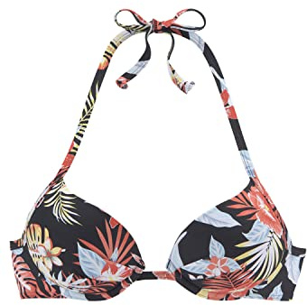 S.Oliver Damen Suki-15 Bikini, Blumendruck Schwarz, 38 / B EU