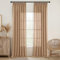 MIULEE Gardinen Vorhänge schlaufenschal Voile Vorhang Modern Leinenoptik Halbtransparent für Wohnzimmer Schlafzimmer Raumteiler Schiebevorhang 2er Set Stores Braun 215x140 cm