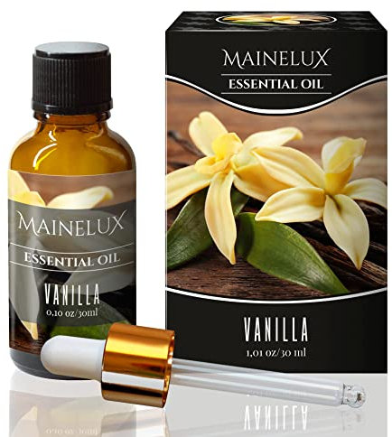 MAINELUX Vanilj eteriska oljor för luftfuktare diffusor 1 x 30 ml, 100 % ren naturliga eteriska oljor doftande olja, aromaterapi.