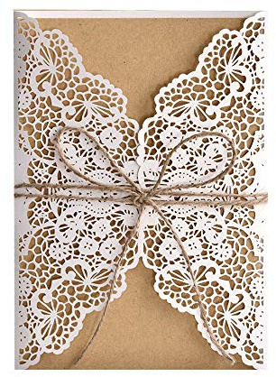 zalati 25 biglietti d'invito in carta kraft vuota, con spago di iuta fatto a mano, stile vintage, per feste di nozze