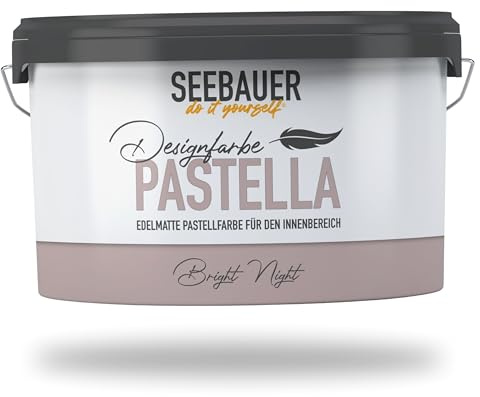 SEEBAUER diy Pastellfarbe PASTELLA Lila 2,5L (Bright Night) Edelmatte Wandfarbe Brombeere - Innenfarbe sehr hohe Deckkraft - Matt, Abwaschbar und Tropffrei